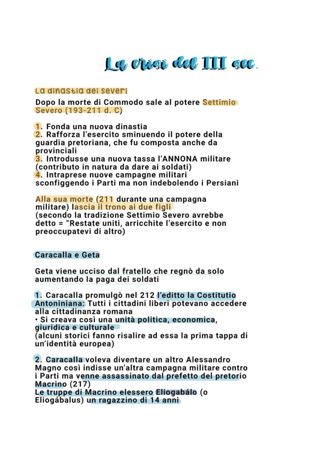 La Crisi del Terzo Secolo: Storia Facile e Riassunto per Ragazzi