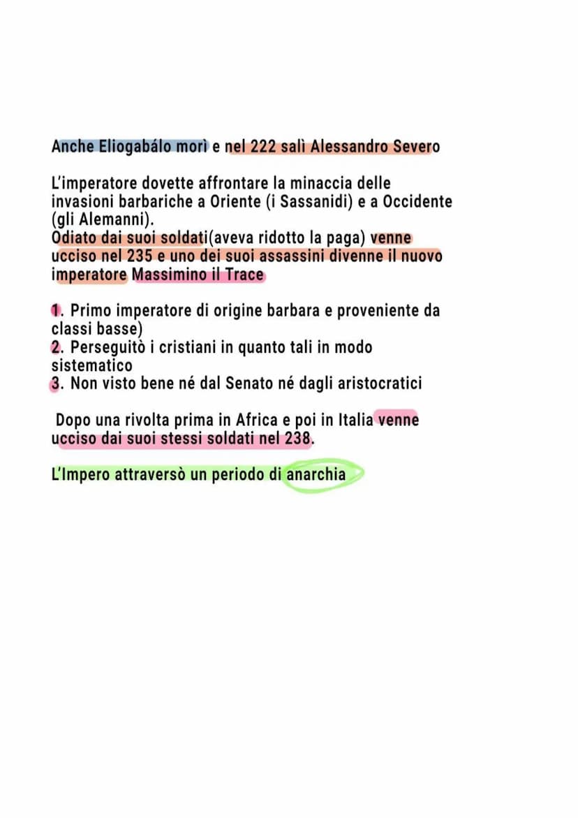 La crisi del III sec.
La dinastia dei severi
Dopo la morte di Commodo sale al potere Settimio
Severo (193-211 d. C)
1. Fonda una nuova dinas