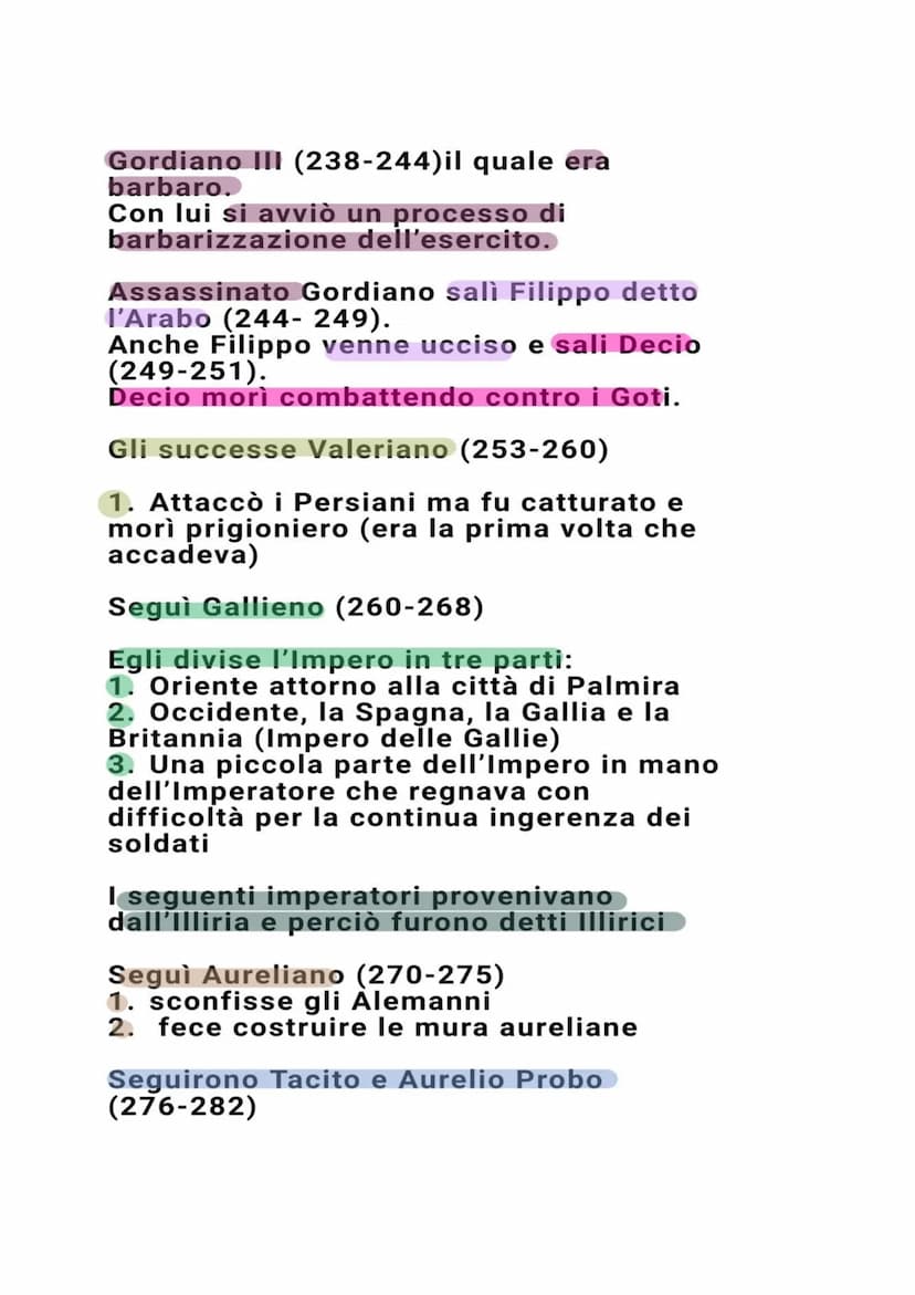 La crisi del III sec.
La dinastia dei severi
Dopo la morte di Commodo sale al potere Settimio
Severo (193-211 d. C)
1. Fonda una nuova dinas