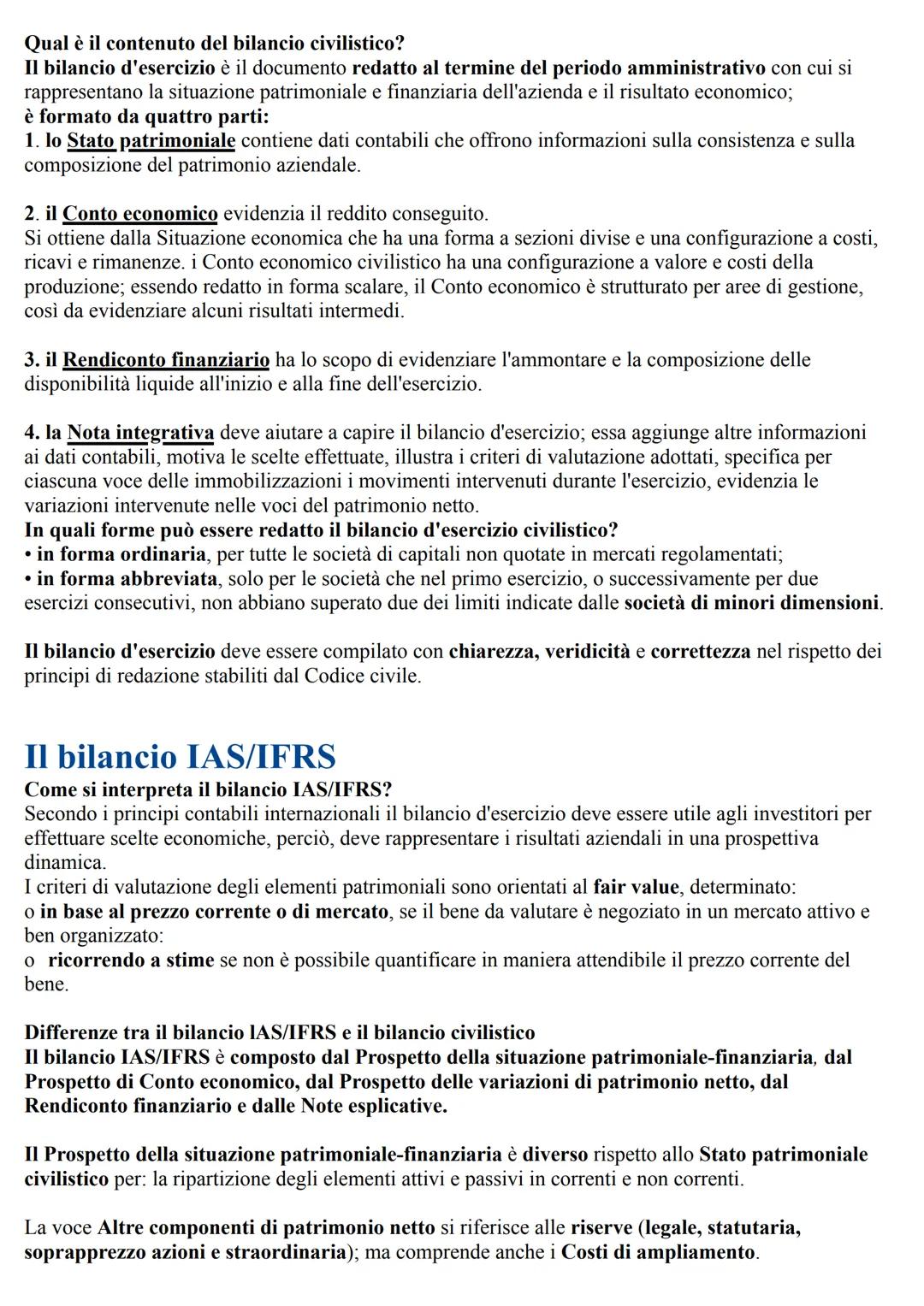 Il bilancio d'esercizio
Le imprese comunicano in ambito economico-finanziario principalmente attraverso il sistema informativo di
bilancio c