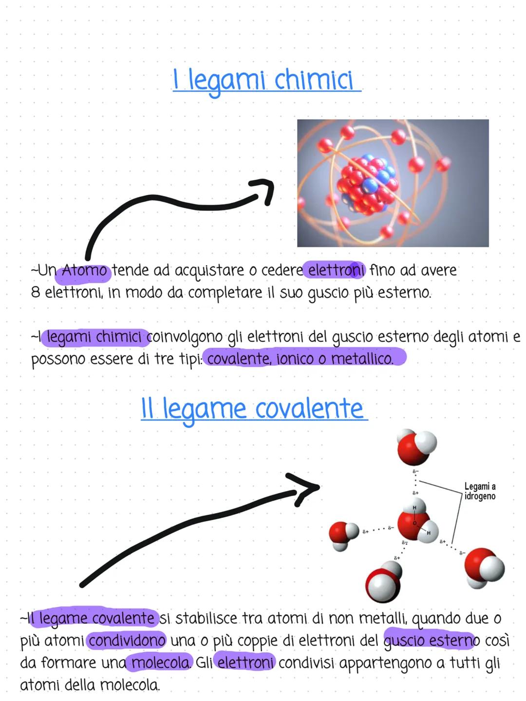  # I legami chimici

-Un Atomo tende ad acquistare o cedere elettroni fino ad avere
8 elettroni, in modo da completare il suo guscio più est
