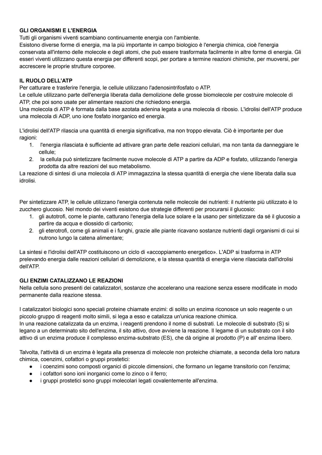 GLI ORGANISMI E L'ENERGIA
Tutti gli organismi viventi scambiano continuamente energia con l'ambiente.
Esistono diverse forme di energia, ma 