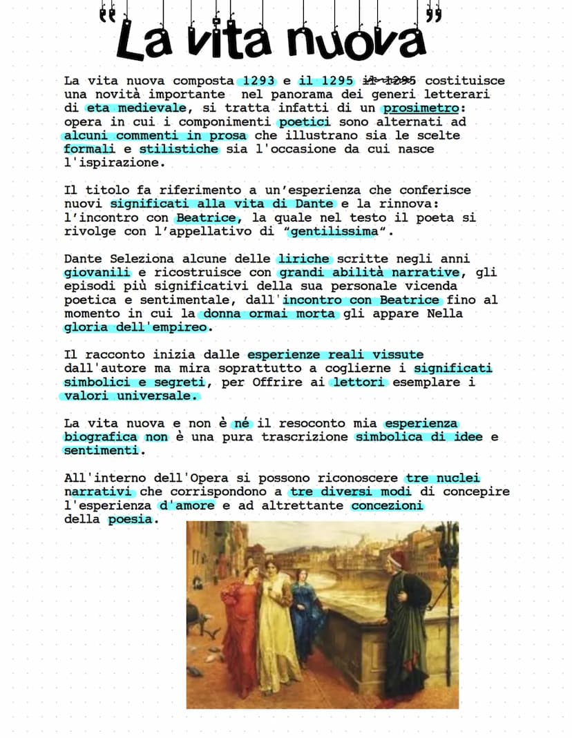 Dante La vita
Dante nasce a Firenze nel 1265 da una famiglia Guelfa
appartenente alla piccola nobiltà cittadina. In età giovanile
i suoi int