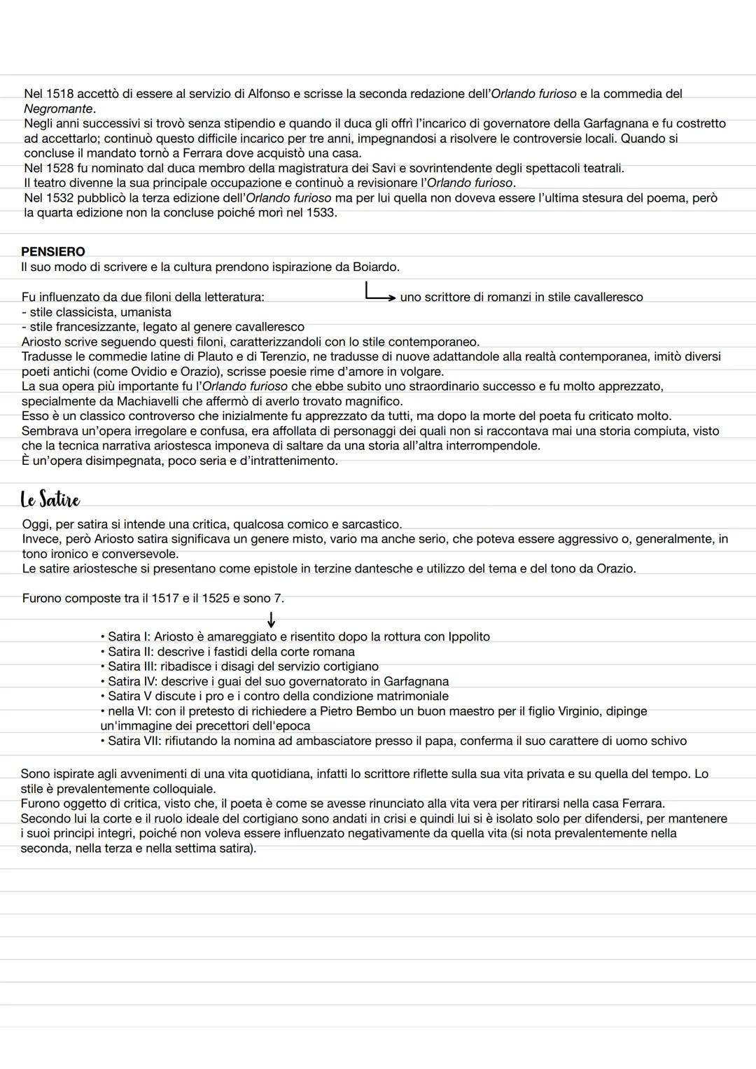 Ludovico Ariosto
VITA
Nacque a Reggio Emilia nel 1474; dove il padre era un politico e ricopriva la carica di capitano della Rocca, mentre l