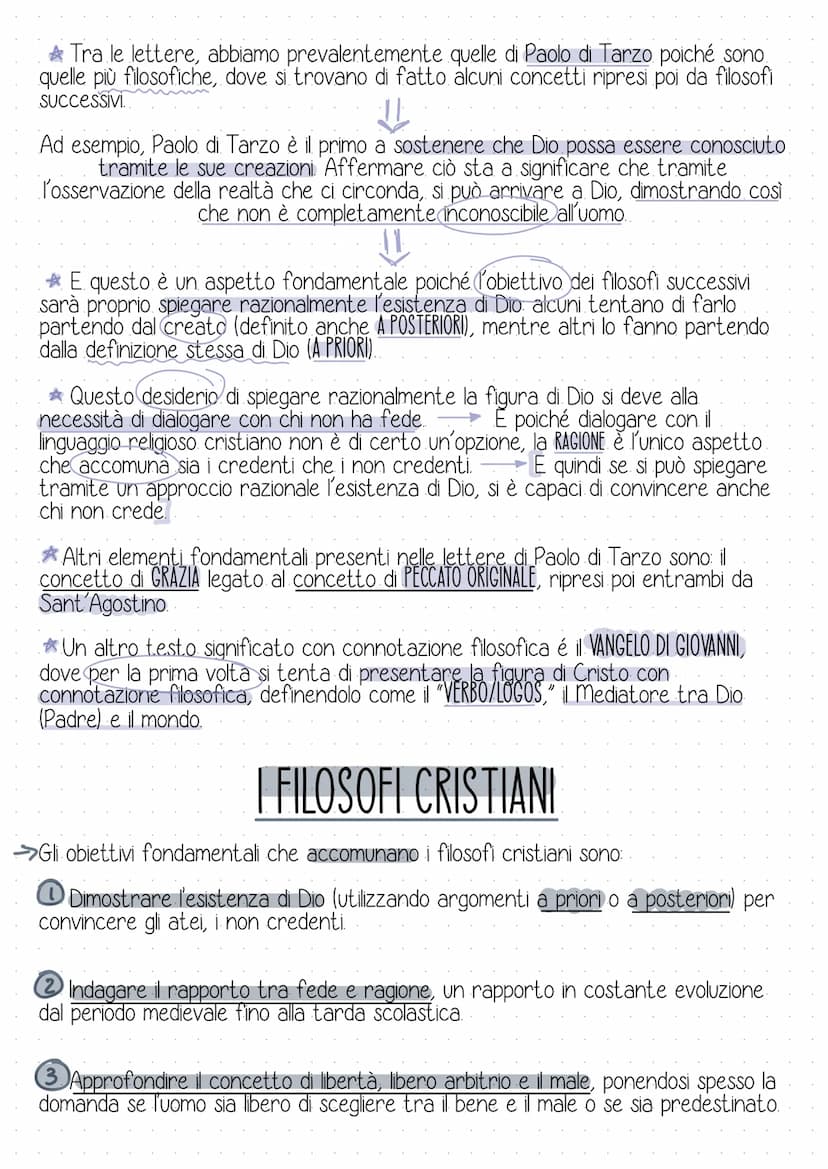 la filosofia cristiana
Durante il periodo medievale, la religione cristiana influenza fortemente il
pensiero dei filosofi di questo periodo 