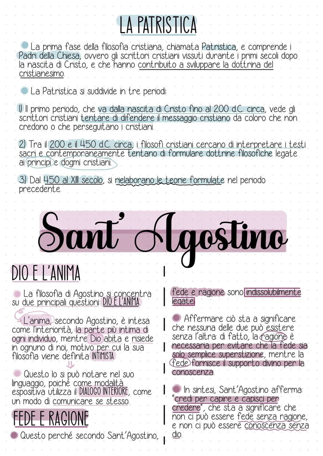la filosofia cristiana
Durante il periodo medievale, la religione cristiana influenza fortemente il
pensiero dei filosofi di questo periodo 