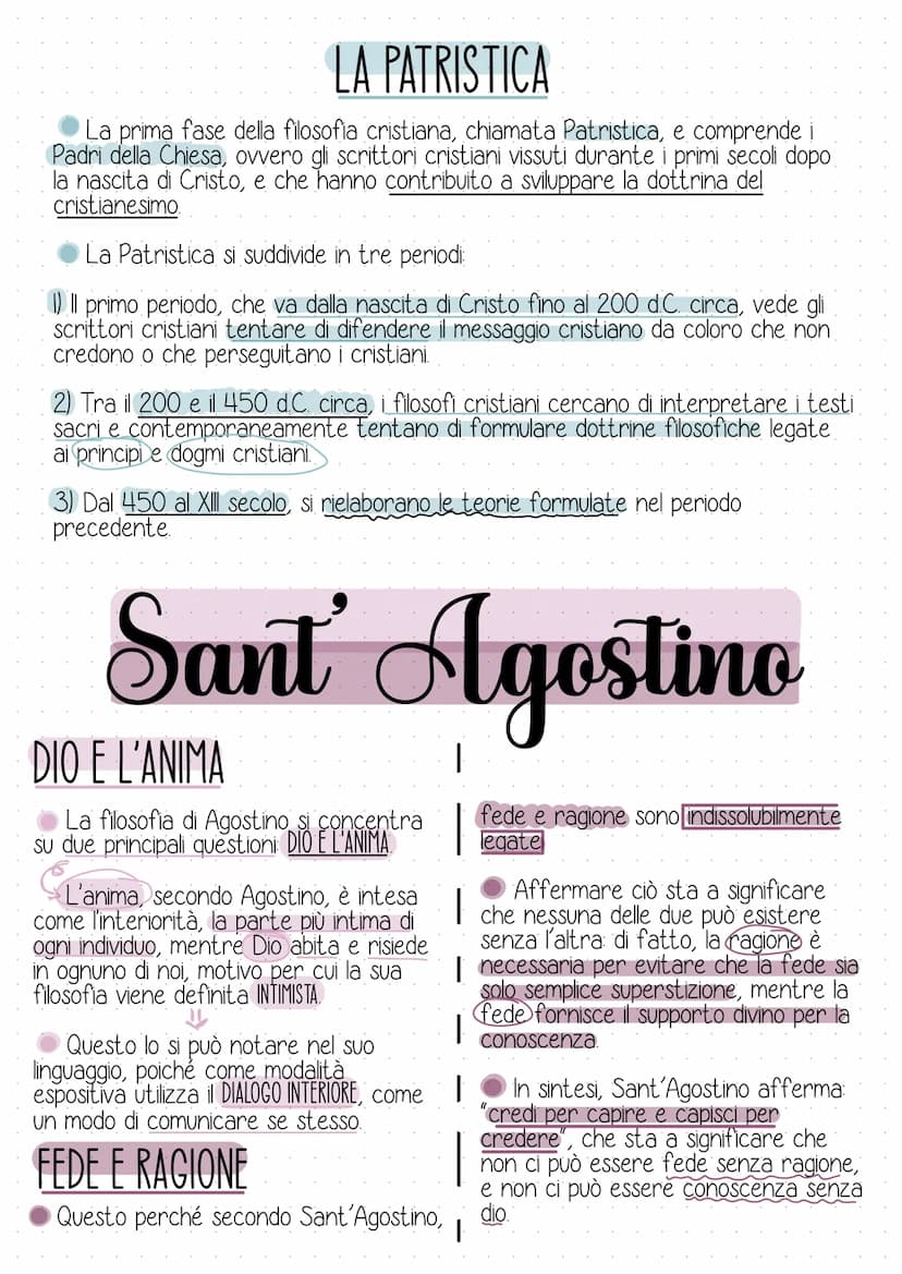la filosofia cristiana
Durante il periodo medievale, la religione cristiana influenza fortemente il
pensiero dei filosofi di questo periodo 