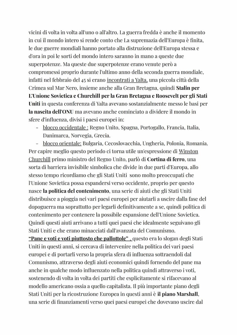 LA GUERRA FREDDA
Con il termine guerra fredda si intende un conflitto che in realtà non è stato
combattuto, tra Stati Uniti e Unione Sovieti