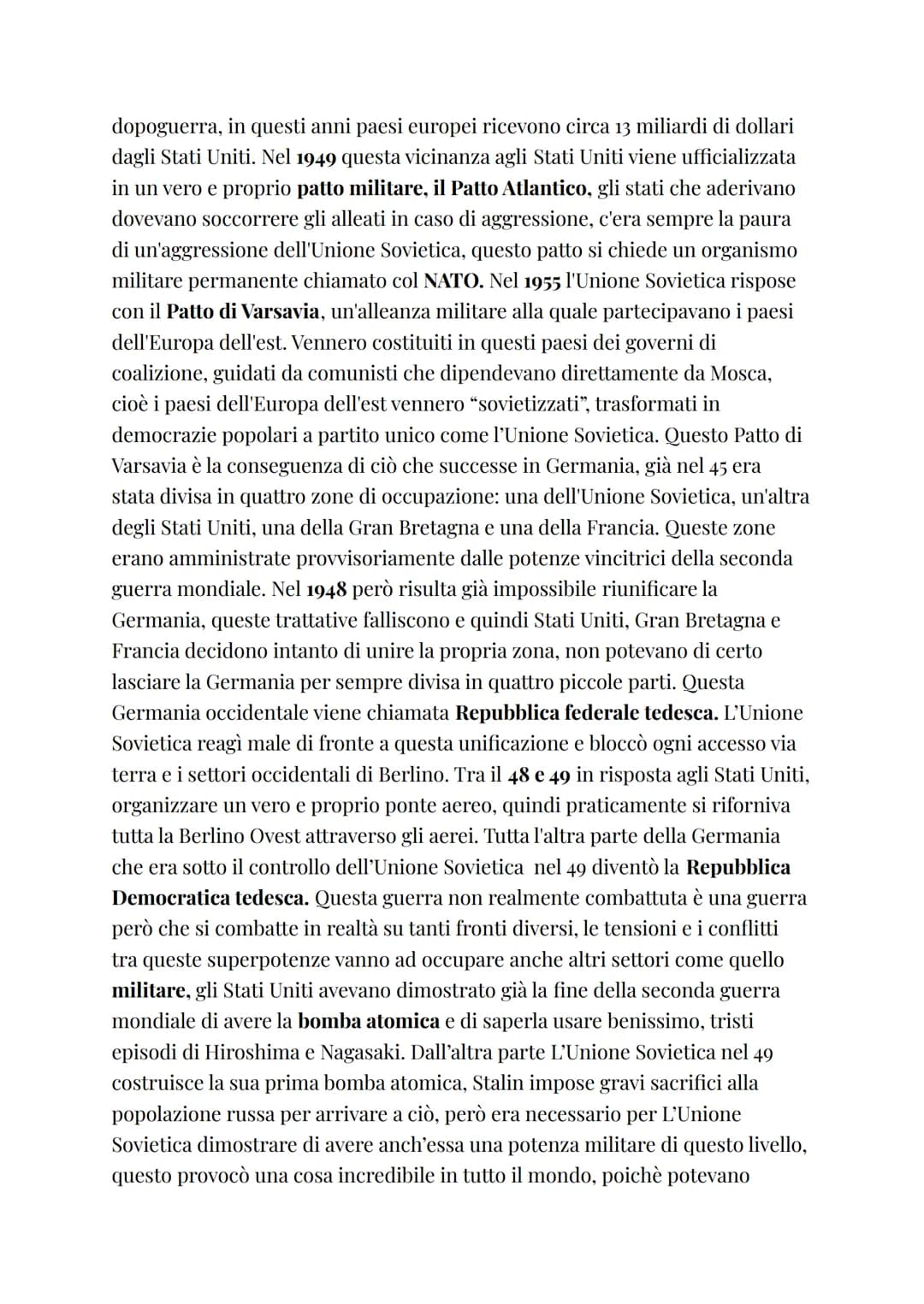 LA GUERRA FREDDA
Con il termine guerra fredda si intende un conflitto che in realtà non è stato
combattuto, tra Stati Uniti e Unione Sovieti