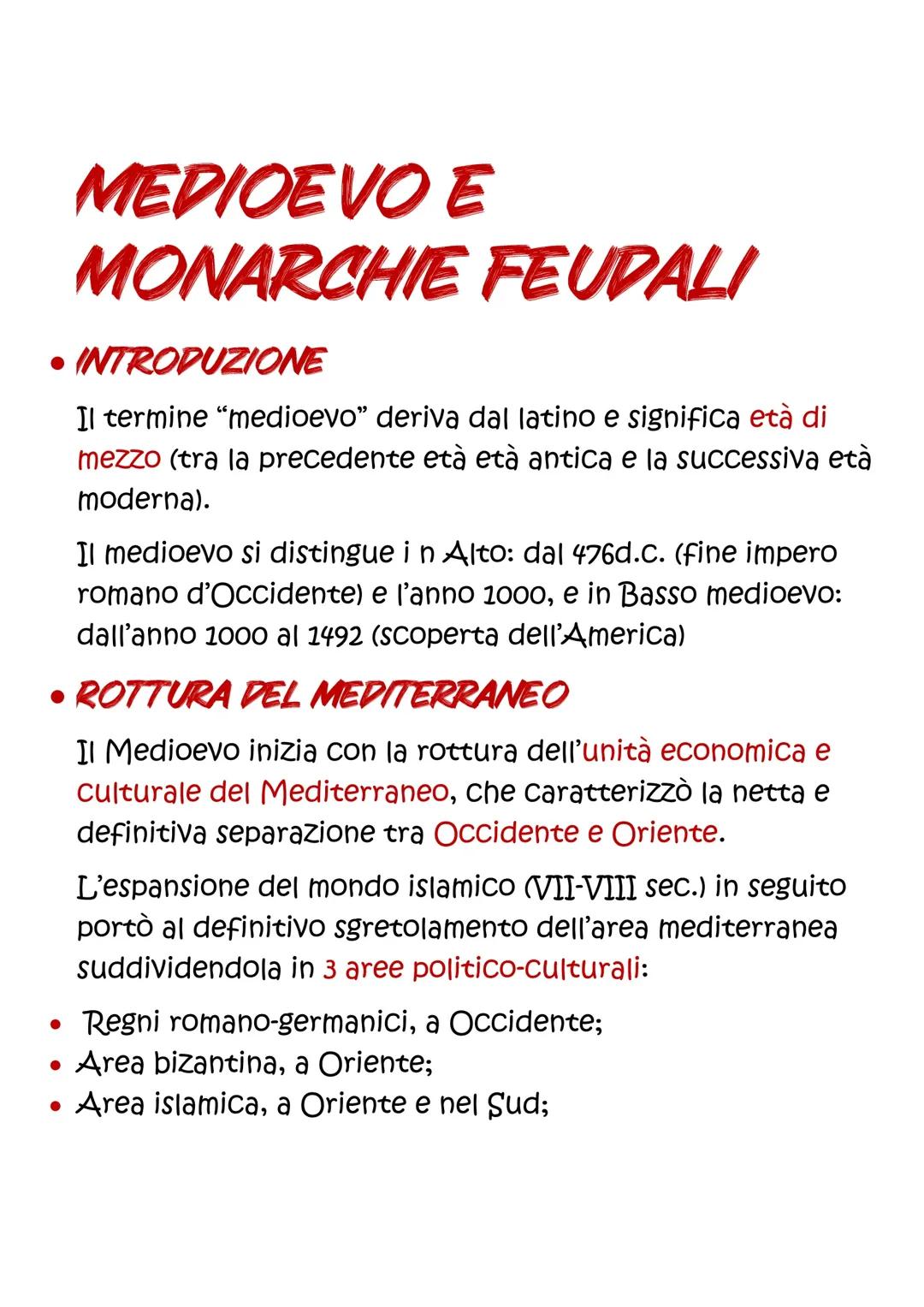 L'impero e Monarchie feudali (MEDIOEVO)