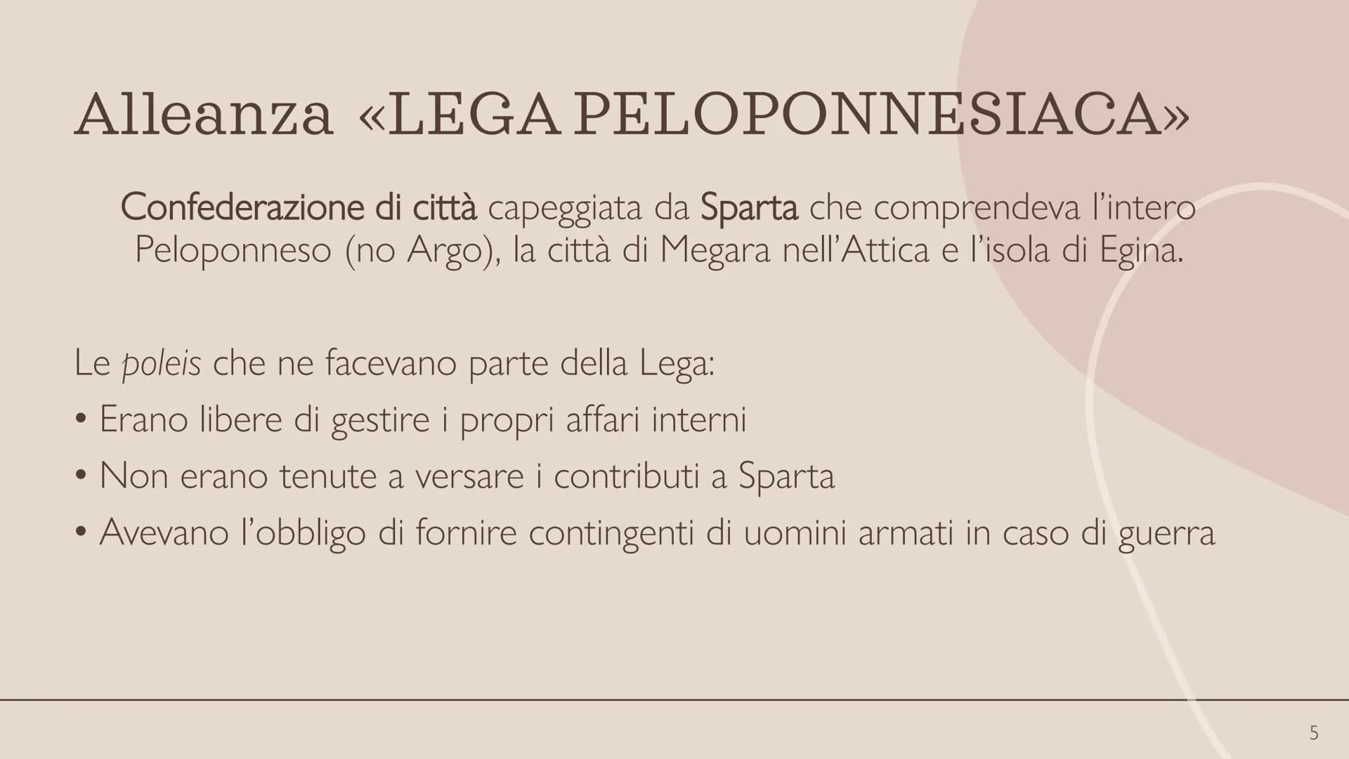 SPARTA SPARTA E IL PELOPONNESO
Mar
Ionio
Petrai o
Elideo
ELIDE
O
Olimpia
ACAIA
Messene
Pilo
Golfo di Corinto
ARCADIA
MESSENIA
Mantinea
ARGOL