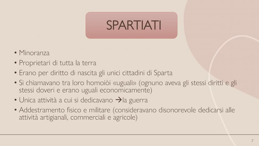SPARTA SPARTA E IL PELOPONNESO
Mar
Ionio
Petrai o
Elideo
ELIDE
O
Olimpia
ACAIA
Messene
Pilo
Golfo di Corinto
ARCADIA
MESSENIA
Mantinea
ARGOL
