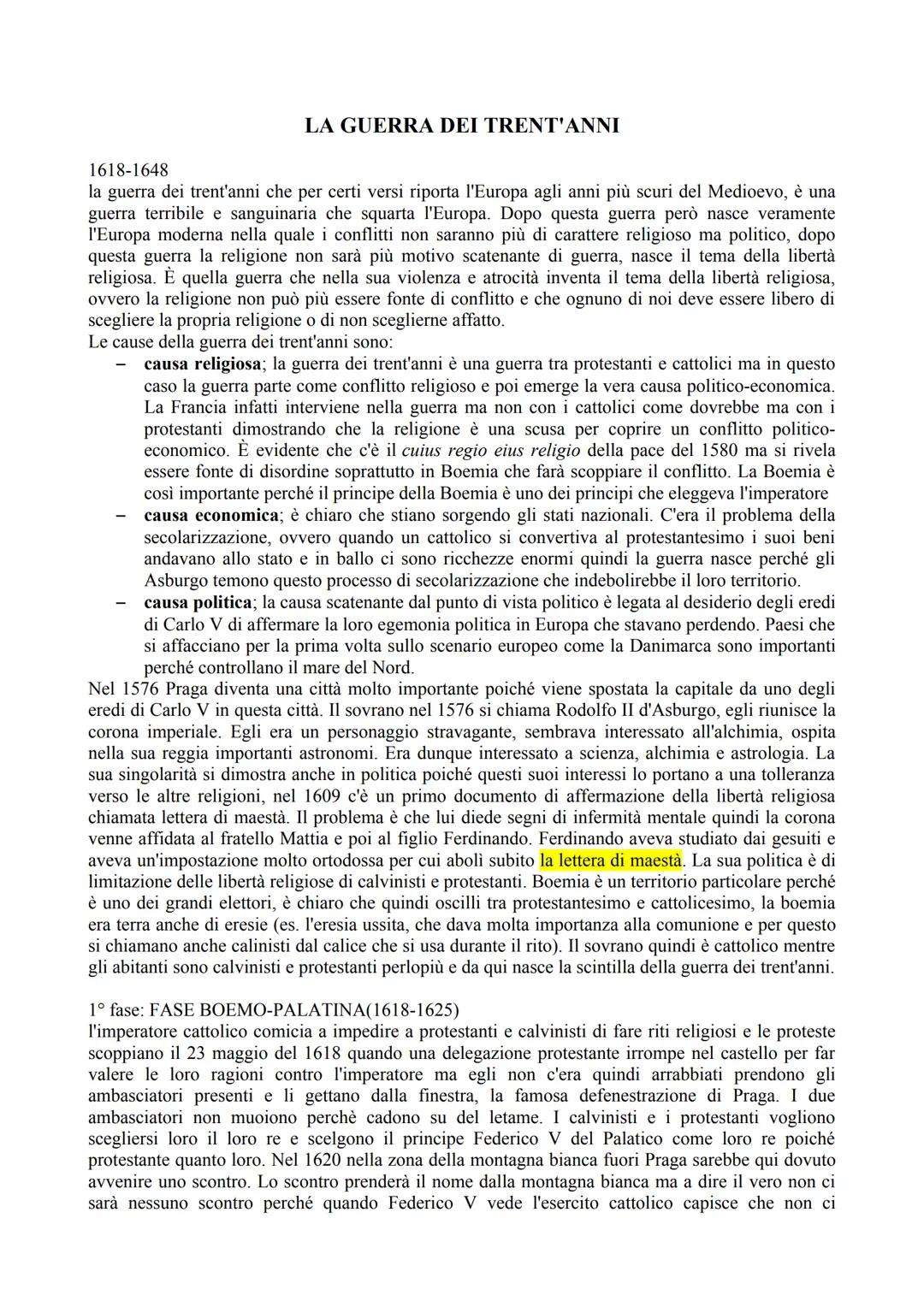 LA GUERRA DEI TRENT'ANNI
1618-1648
la guerra dei trent'anni che per certi versi riporta l'Europa agli anni più scuri del Medioevo, è una
gue
