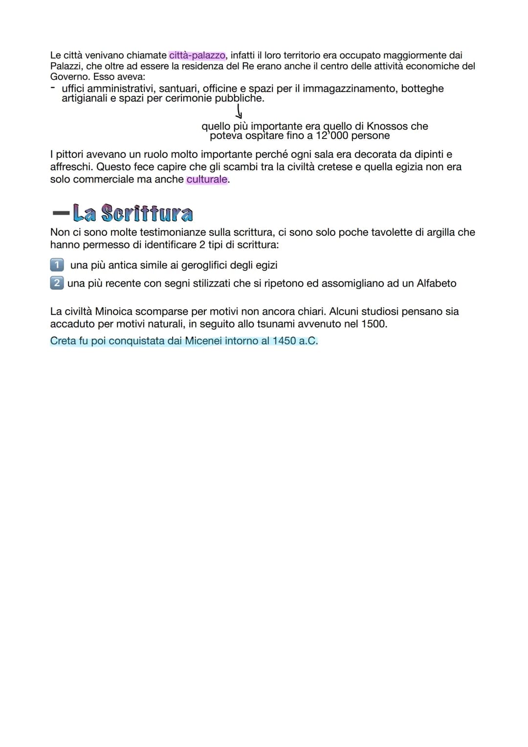 I CRETESI
La civiltà dei Micenei si sviluppa a Creta a partire dal 2300 a.C.
Lui era il figlio della moglie di Minosse e lo nascose in un la