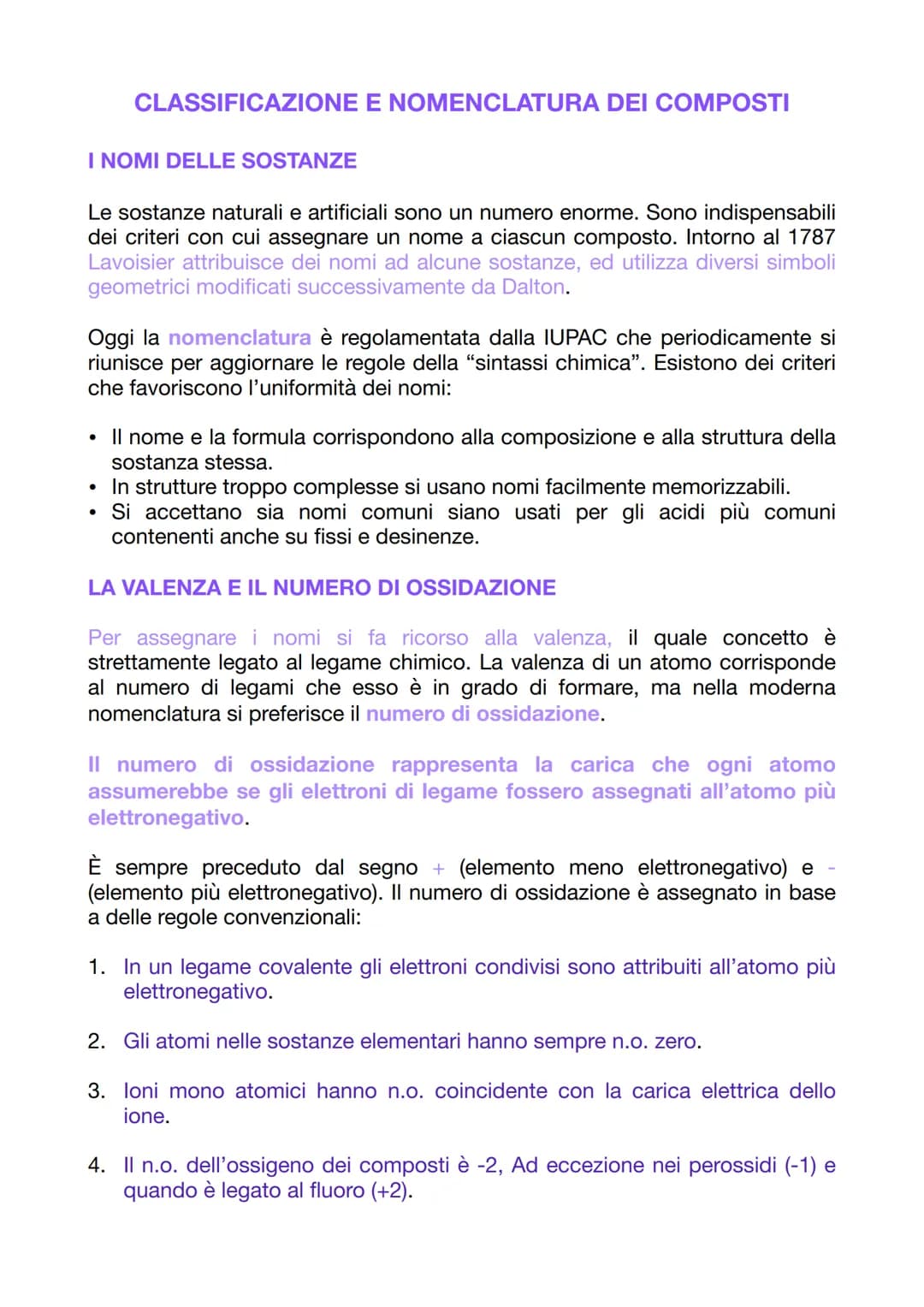 CLASSIFICAZIONE E NOMENCLATURA DEI COMPOSTI
I NOMI DELLE SOSTANZE
Le sostanze naturali e artificiali sono un numero enorme. Sono indispensab