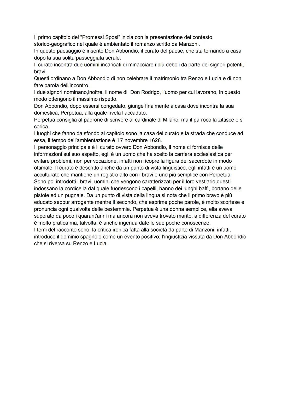 Descrizione paesaggio
"I Promessi Sposi" inizia con la descrizione dettagliata e articolata dei luoghi in cui la
vicenda è ambientata. E' un
