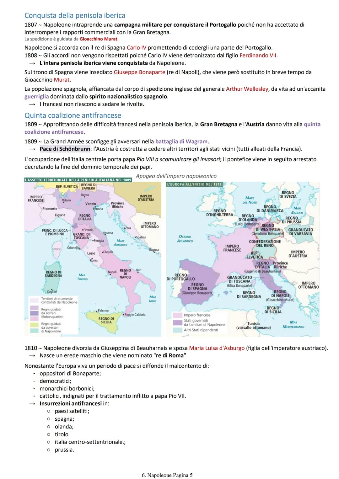 Ascesa di Napoleone
1795 Prussia e Spagna si ritirano dall'alleanza antifrancese, nella quale rimangono a far parte solo Gran Bretagna e
Aus