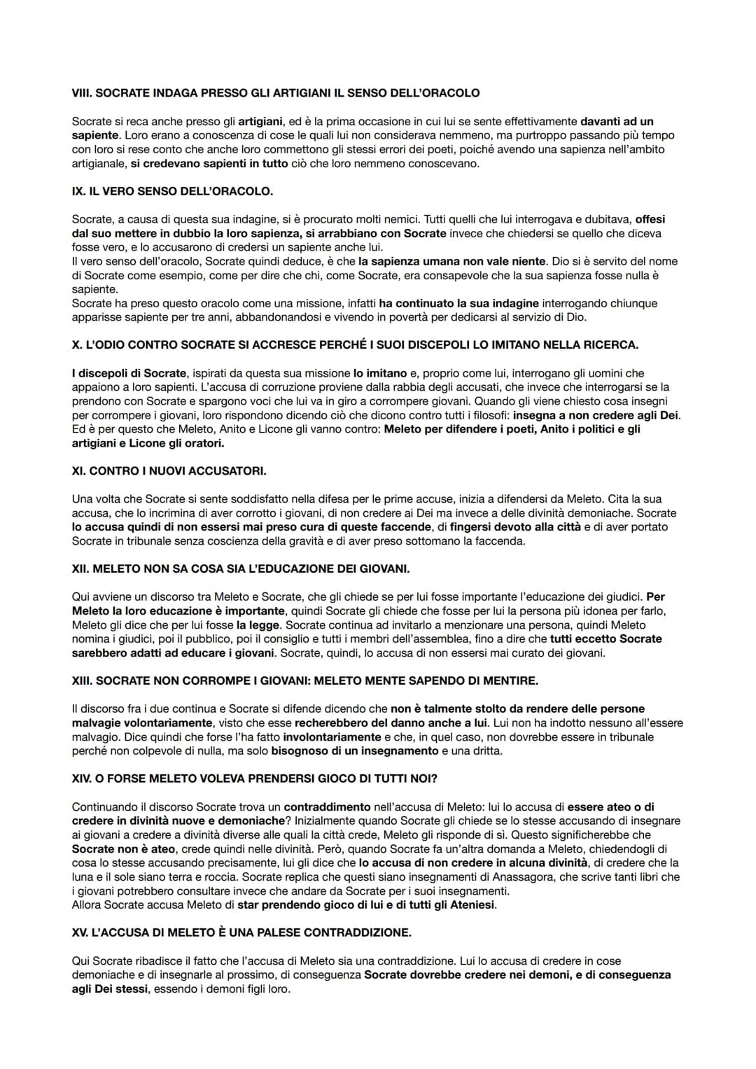 APOLOGIA DI SOCRATE
PLATONE
Apologia: discorso in propria difesa che l'accusato pronuncia personalmente.
È scritta da Platone perché Socrate