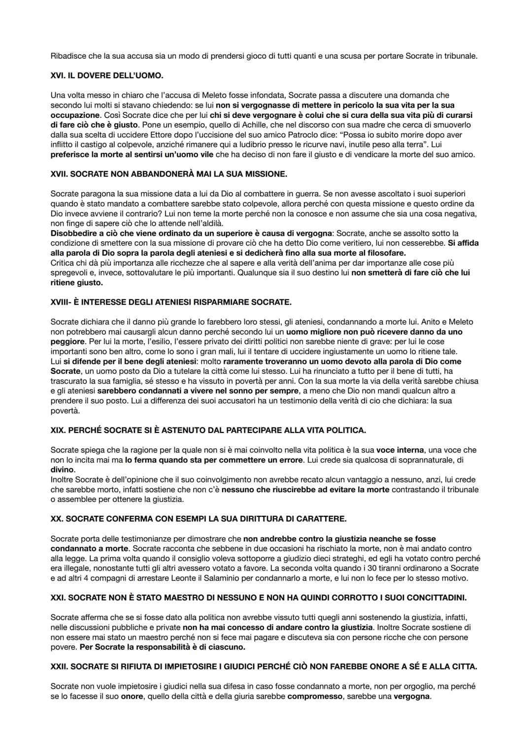 APOLOGIA DI SOCRATE
PLATONE
Apologia: discorso in propria difesa che l'accusato pronuncia personalmente.
È scritta da Platone perché Socrate