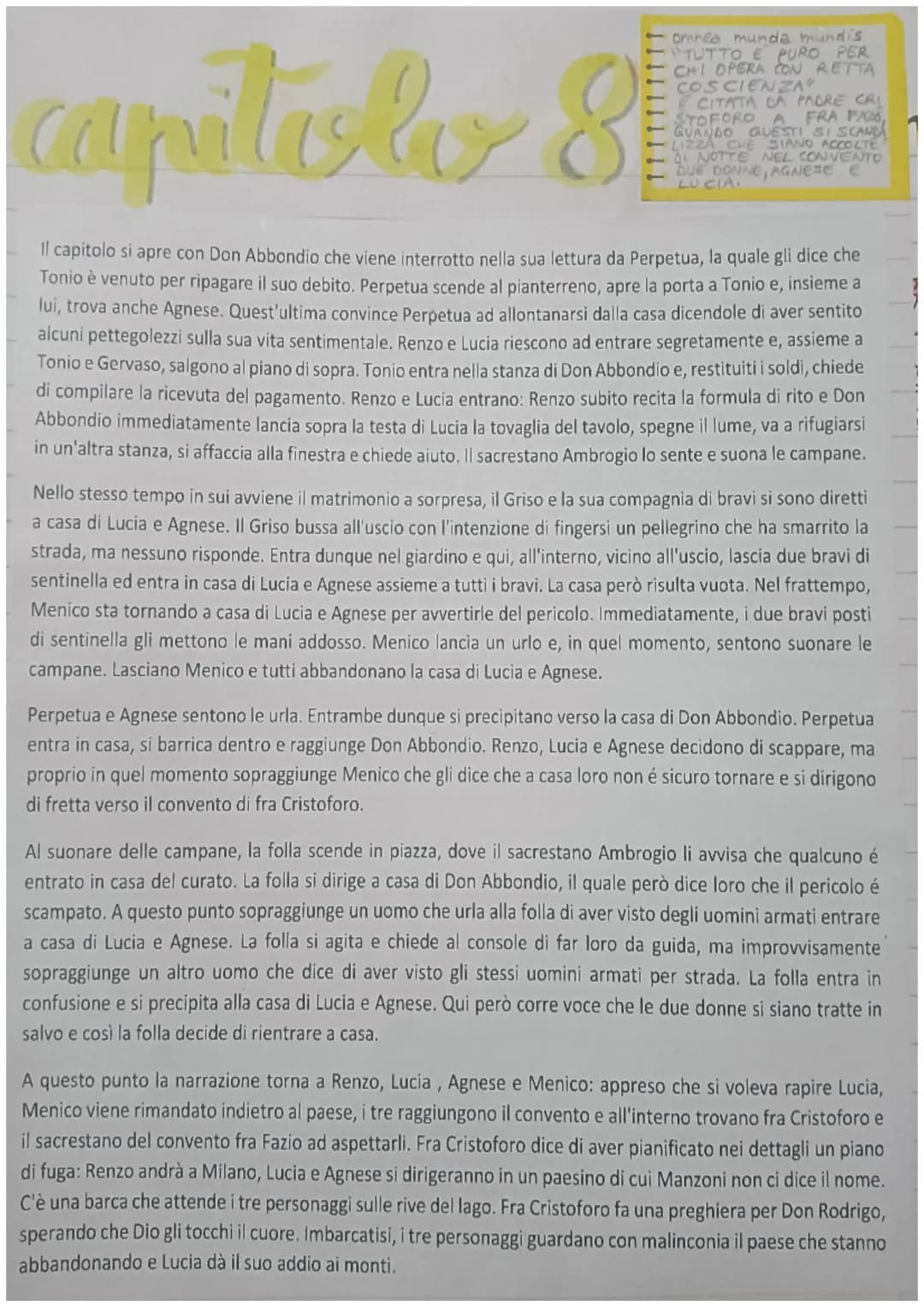 capitolo 8
111111
omnea munda mundis
TUTTO E PURO PER
CHI OPERA CON RETTA
COSCIENZA"
E CITATA DA PADRE CRI
STOFORO A FRA PA
QUANDO QUESTI SI