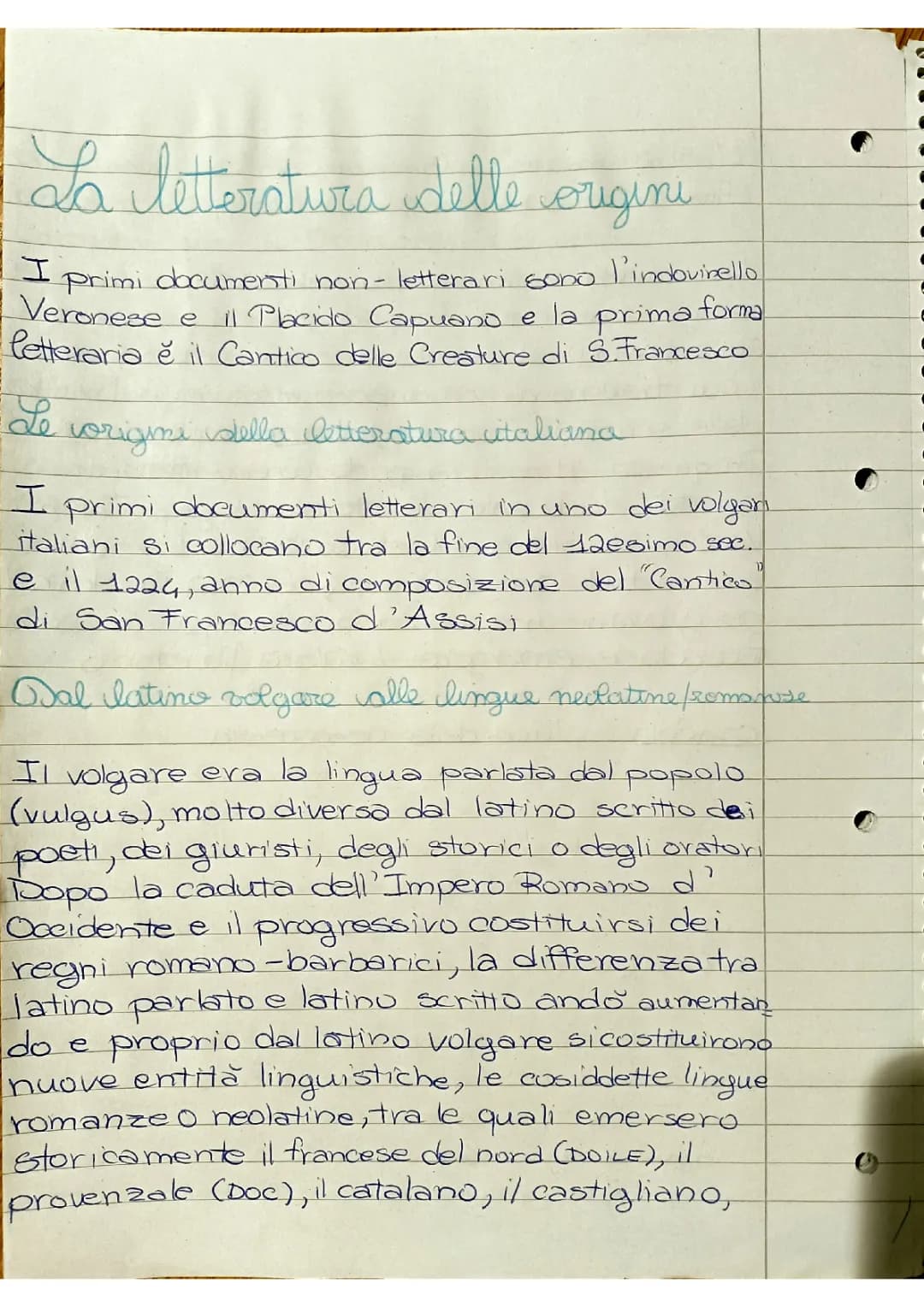 Le Origini della Letteratura Italiana - Riassunto e PDF