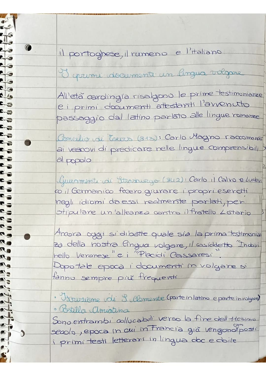 La letteratura delle origini
l'indovinello
I primi documenti non-letterari sono
Veronese
il Placido Capuano e la prima forma
letteraria e il