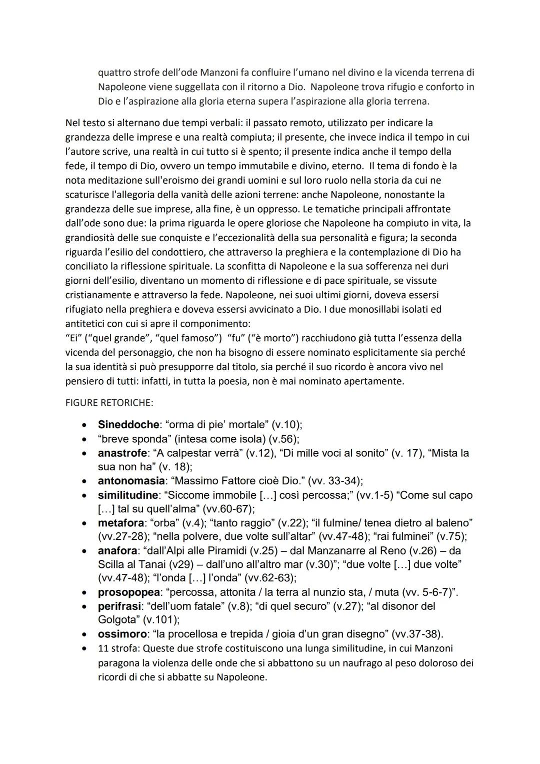 5 MAGGIO
E' un'ode di argomento politico e civile. Il titolo dell'ode prende il nome della data di un
giorno ben preciso, il 5 maggio 1821, 