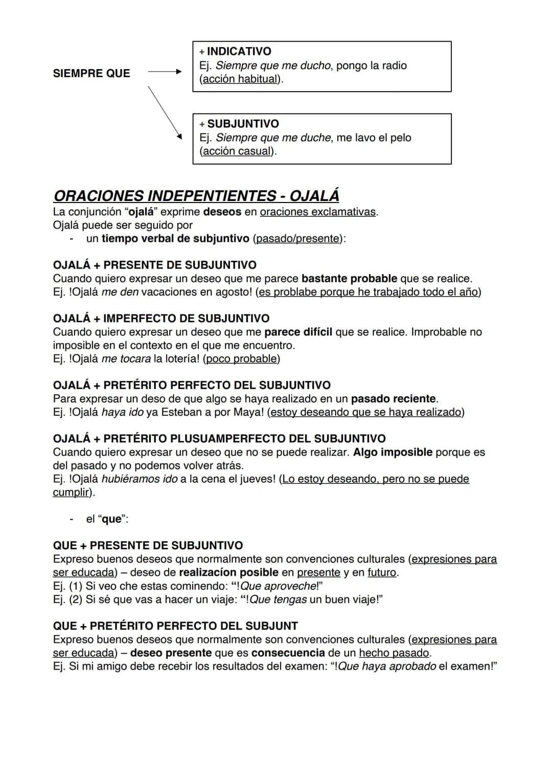 ORACIONES SUBORDINADAS
ORACIONES TEMPORALES
Pueden ir en indicativo o subjuntivo.
Se usa el indicativo cuando:
→PRESENTE DE INDICATIVO
se ha