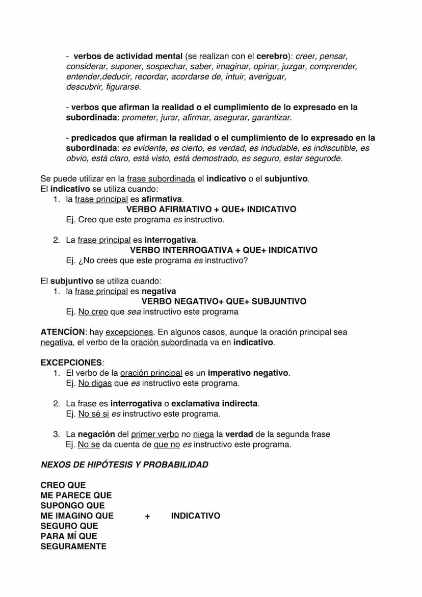 ORACIONES SUBORDINADAS
ORACIONES TEMPORALES
Pueden ir en indicativo o subjuntivo.
Se usa el indicativo cuando:
→PRESENTE DE INDICATIVO
se ha