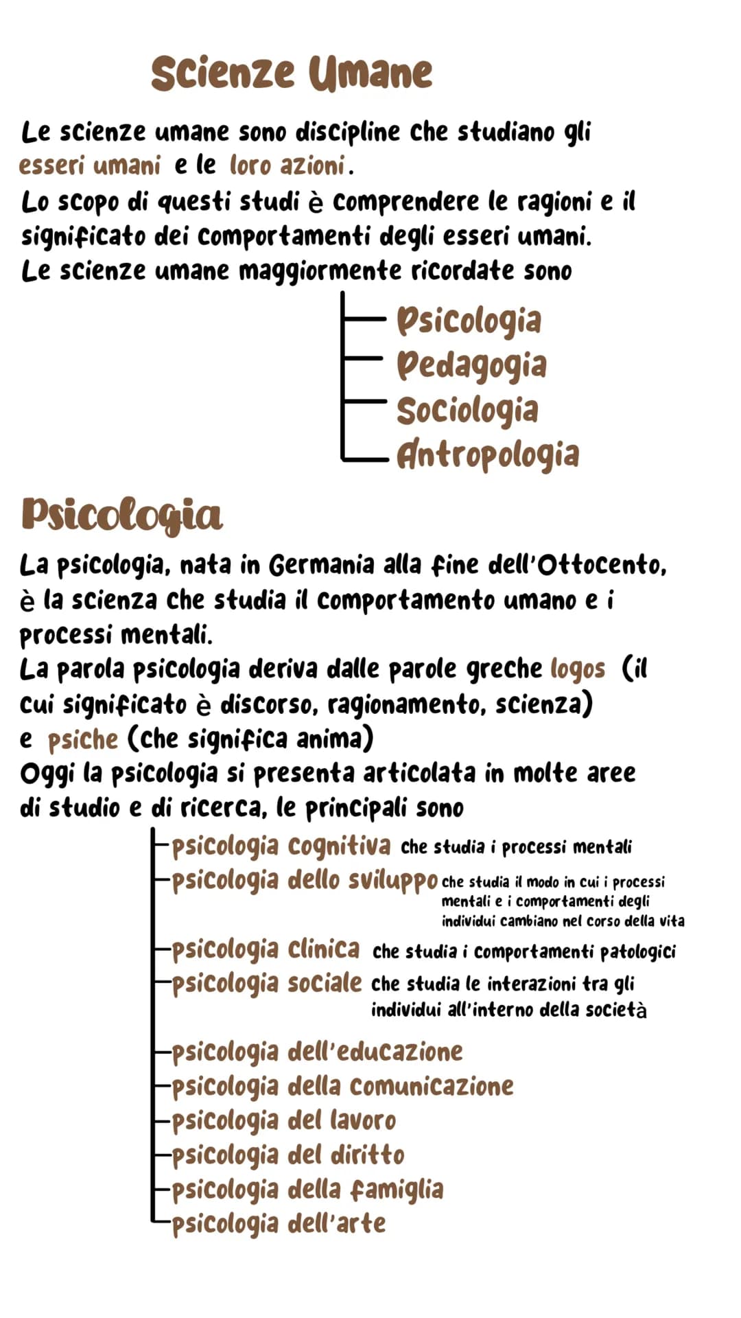 le scienze umane e la psicologia 