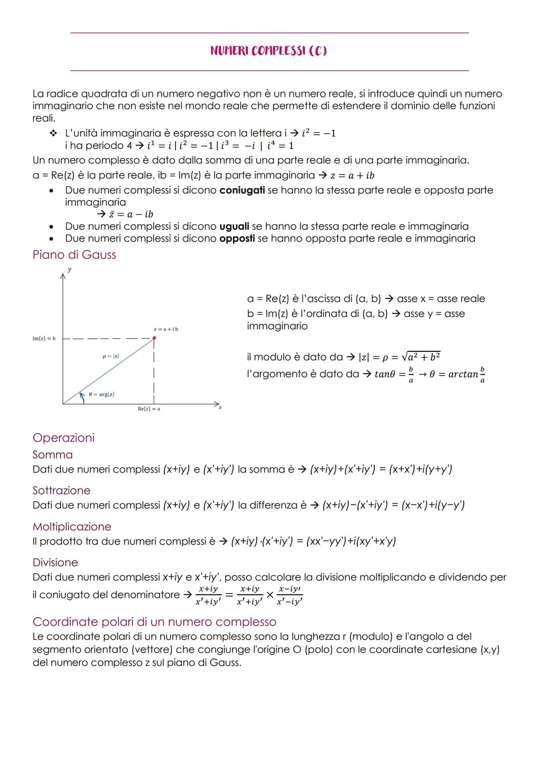 NUMERI COMPLESSI
Sofia Sartori
LICEO SCIENTIFICO SCIENZE APPLICATE 2022/2023 La radice quadrata di un numero negativo non è un numero reale,