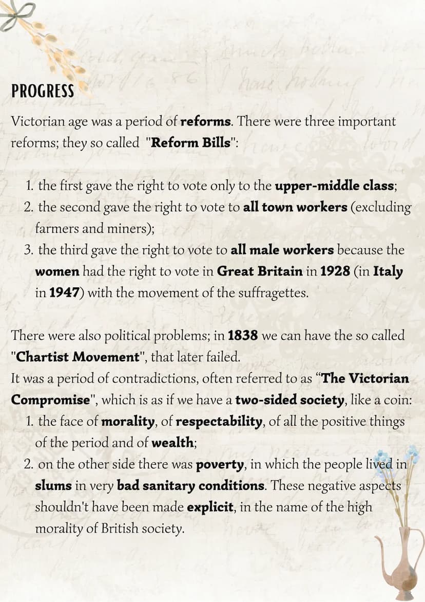 The Victorian Age
The Victorian Age lasts 64 years (from 1837 to 1901) and was an
age of great changes and transformation thanks to the indu