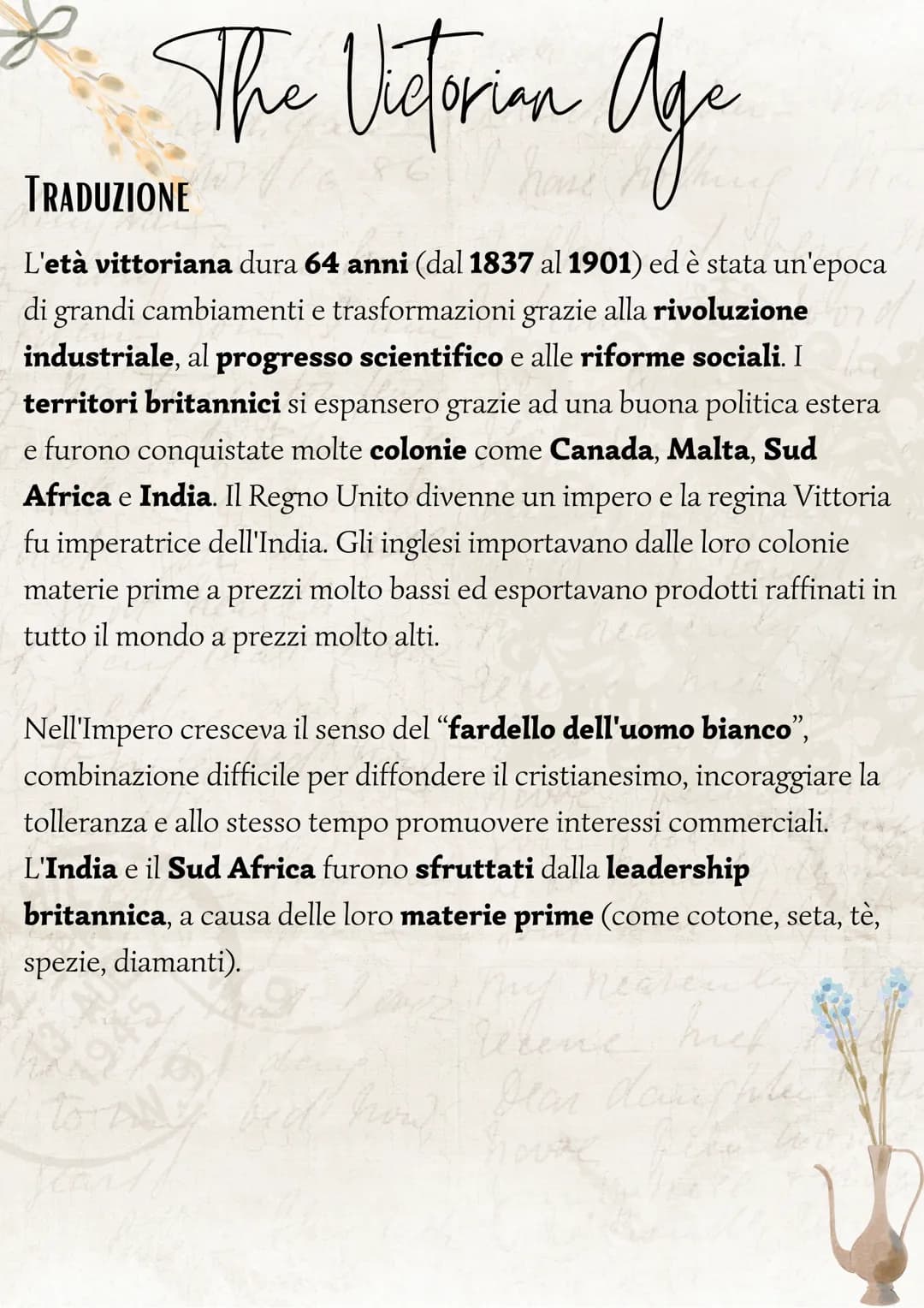 The Victorian Age
The Victorian Age lasts 64 years (from 1837 to 1901) and was an
age of great changes and transformation thanks to the indu