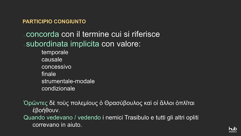 ΚΡΑΤΟΥΣ ΦΙΛΟΣΕΙ
ΤΟΣ AL PARTICIPIONOMI
SOSTANTIVATO,
ATTRIBUTIVO E CONGIUNTO
ΑΙΦΙΛΟΤΕΙΜΟ
ΤΑ Participio sostantivato
Participio attributivo PA
