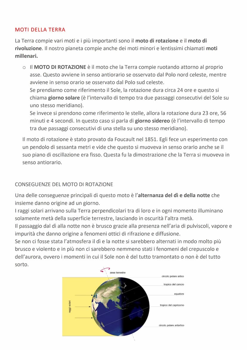 FORMA E MOTI DELLA TERRA
La Terra è il terzo pianeta del nostro Sistema Solare, ha un raggio di 6378 km e dista dal
Sole circa 150 milioni d
