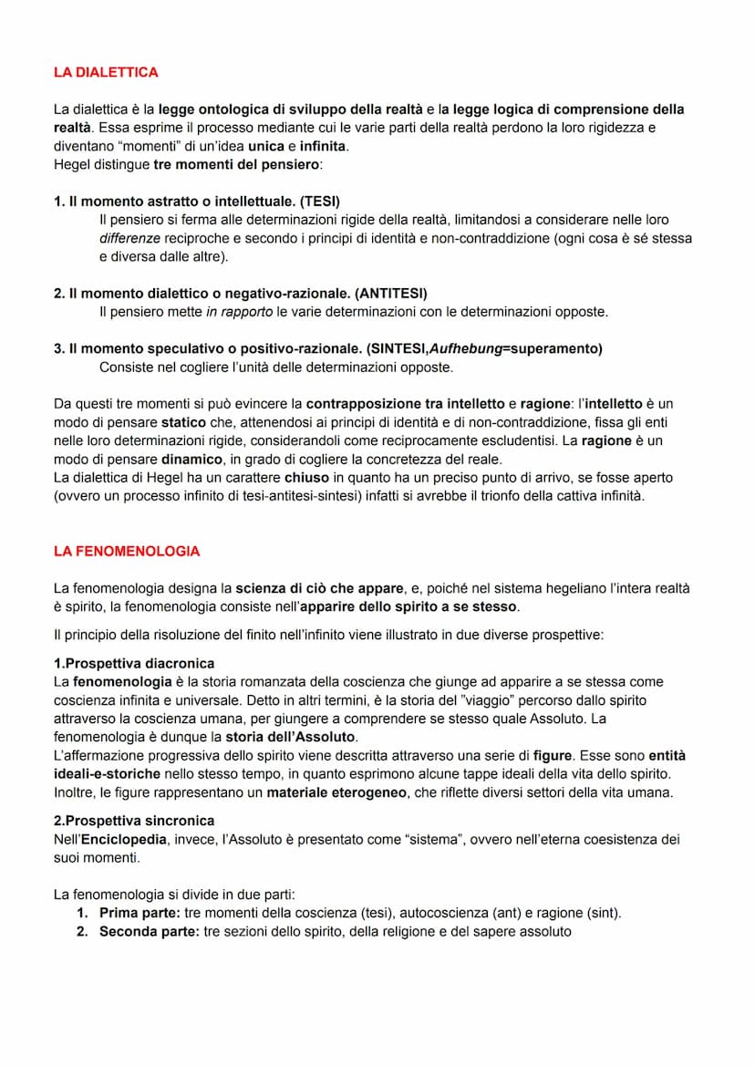 
<h2 id="hegel">Hegel</h2>
<ol>
<li>FINITO E INFINITO</li>
</ol>
<ul>
<li>"Risoluzione del finito nell'infinito": secondo Hegel, la realtà è