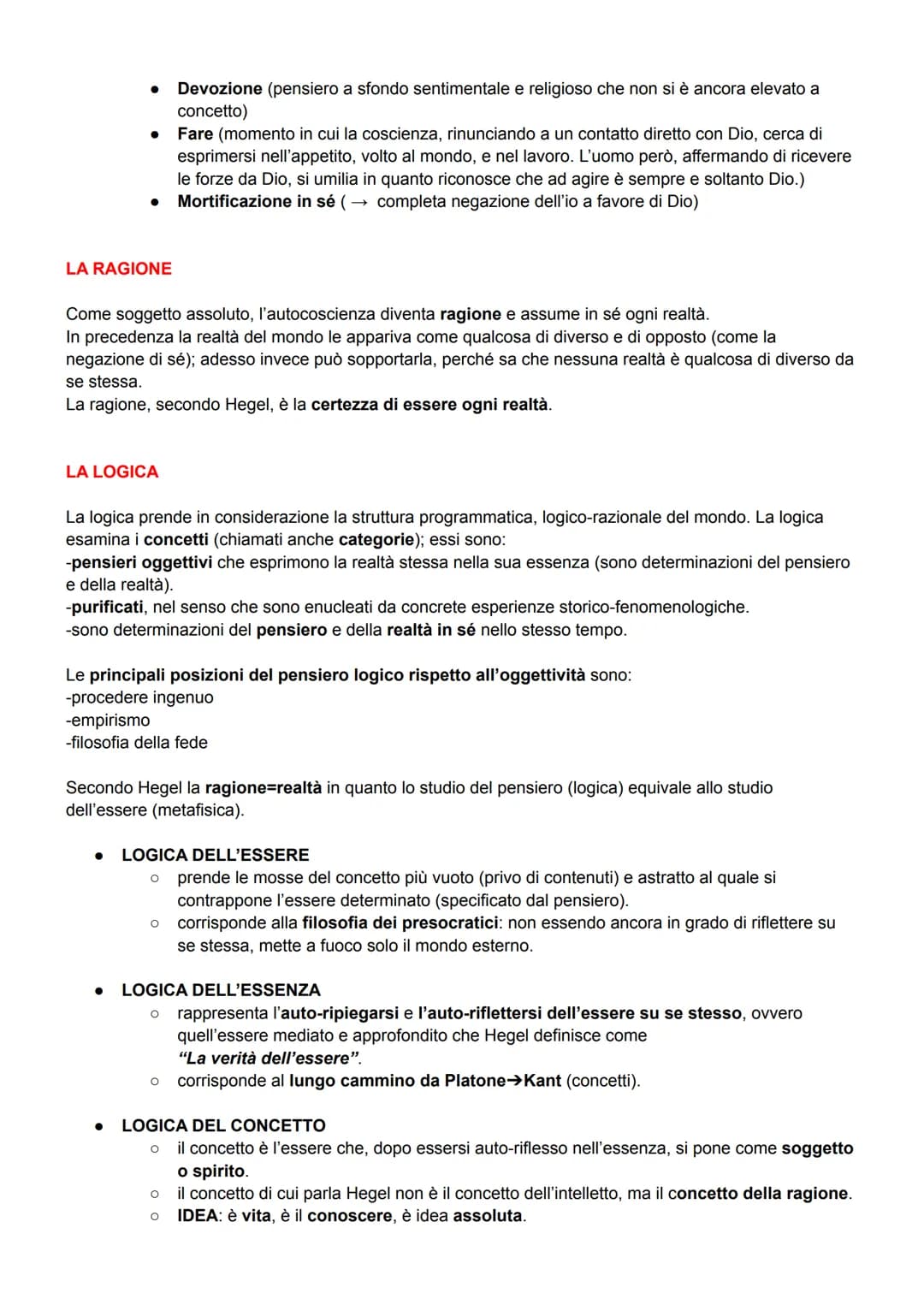 
<h2 id="hegel">Hegel</h2>
<ol>
<li>FINITO E INFINITO</li>
</ol>
<ul>
<li>"Risoluzione del finito nell'infinito": secondo Hegel, la realtà è