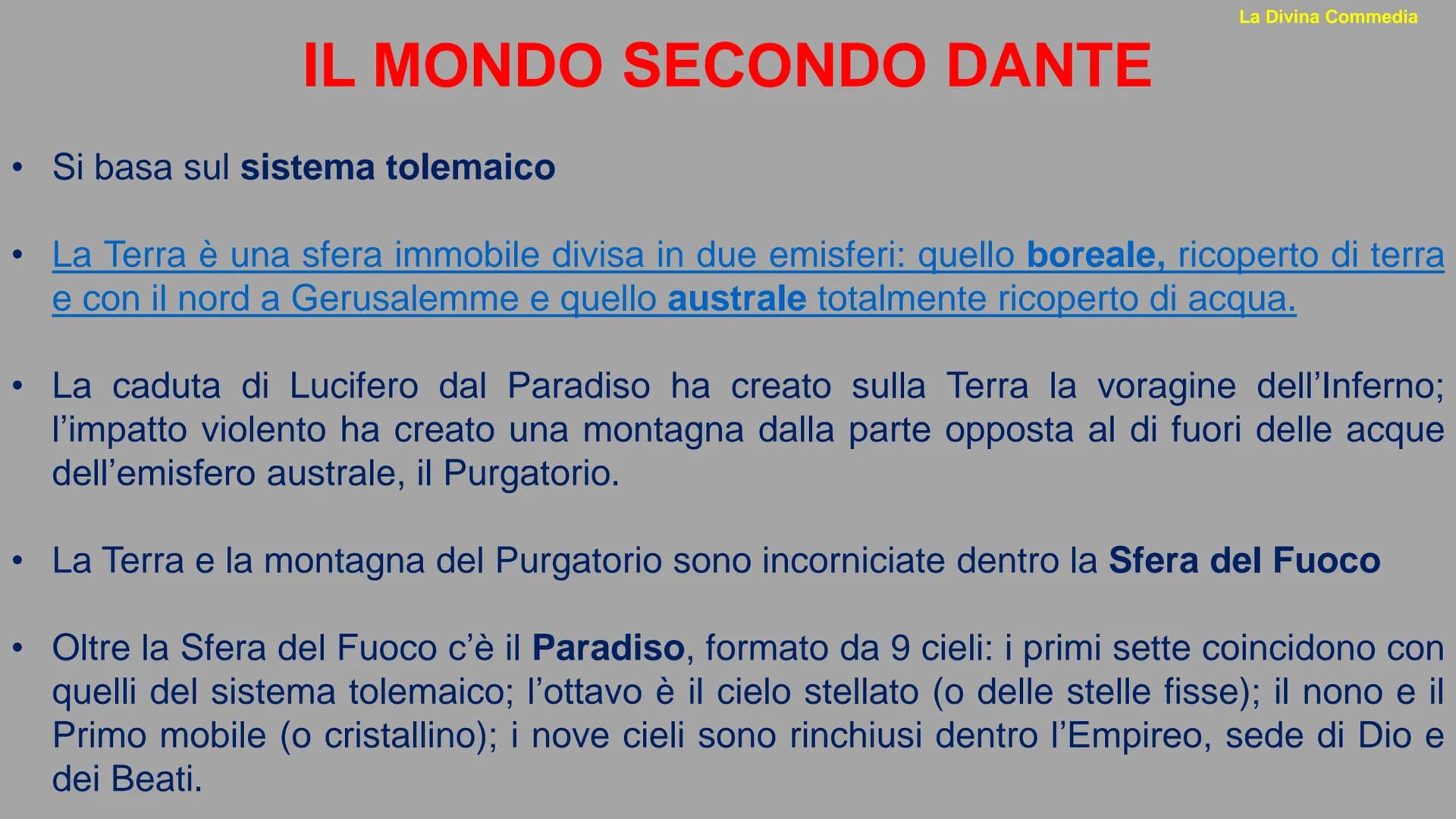LA DIVINA
COMMEDIA SIGNIFICATO DEL TITOLO
La Divina Commedia
Il titolo originale è Comedìa (comos-contado e oda= canto quindi canto rustico)