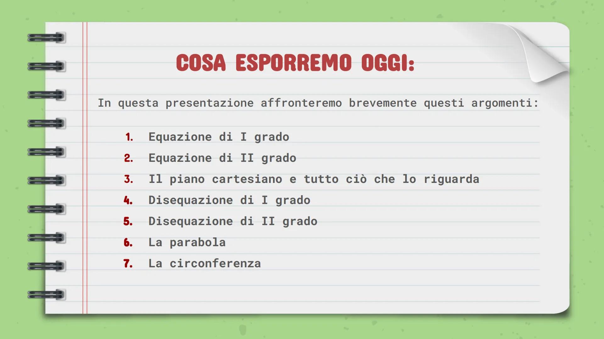 PROGRAMMA di
MATEMATICA
Qui inizia
la lezione!
Anno 2022/2023
Gruppo B
20 COSA ESPORREMO OGGI:
In questa presentazione affronteremo brevemen