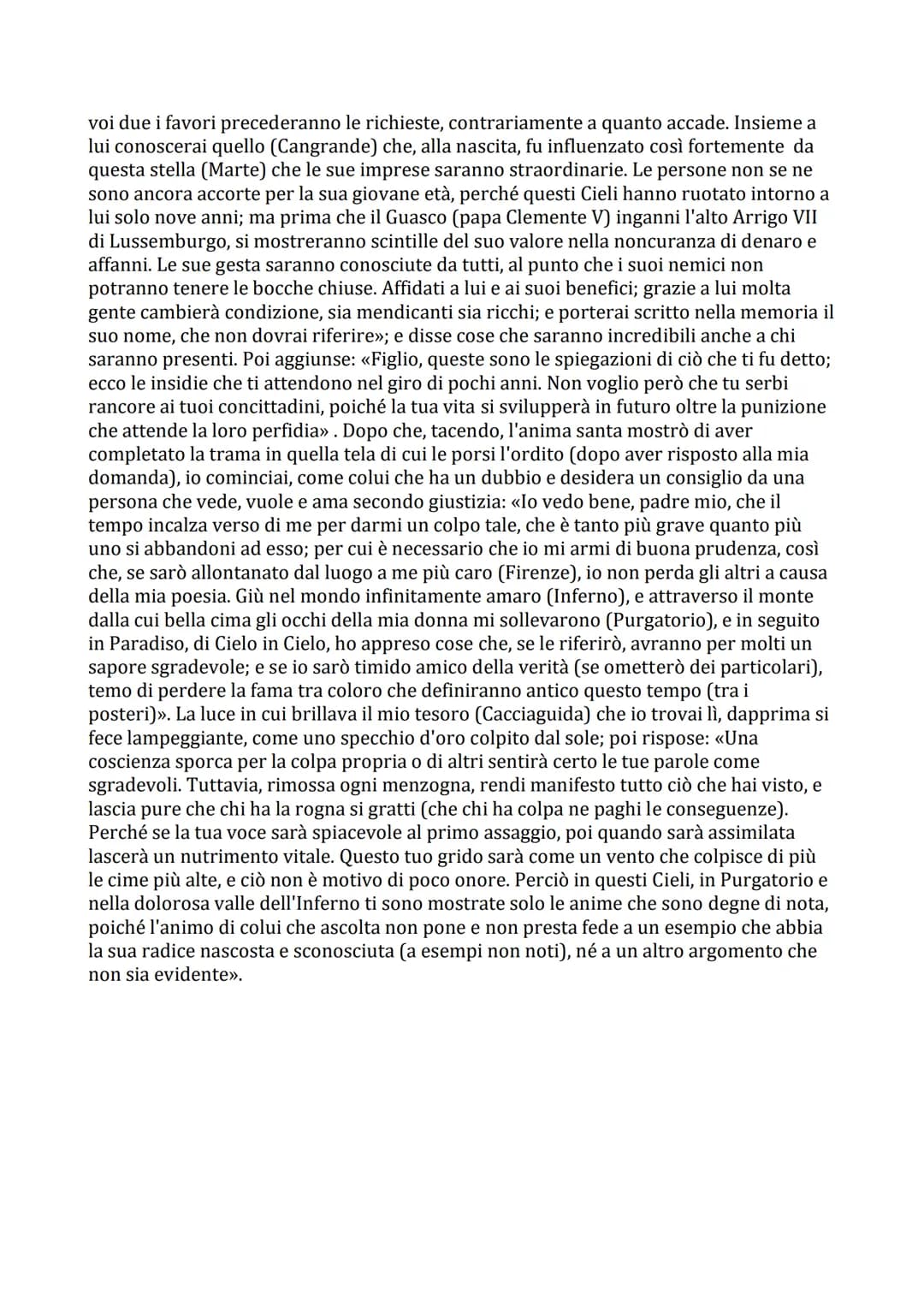 Canto 17.

MERCOLEDI 13 APRILE 1300, SERA.

QUINTO CIELO, CIELO DI MARTE: SPIRITI CHE HANNO COMBATUTTO PER LA
FEDE, DISPOSTI A CROCE.

CHI? 