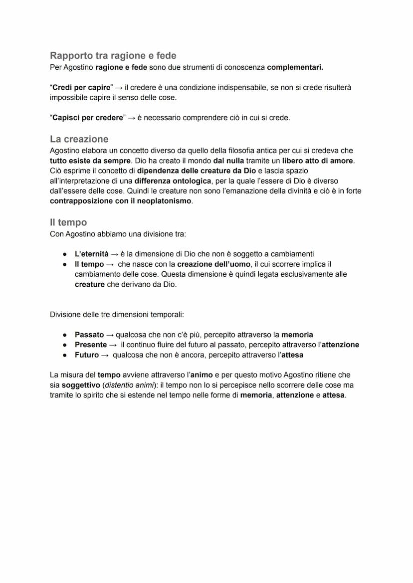 Sant'Agostino
Maggior esponente della patristica, corrente filosofica dell'Alto Medioevo che prende il
nome dai padri della Chiesa ovvero co