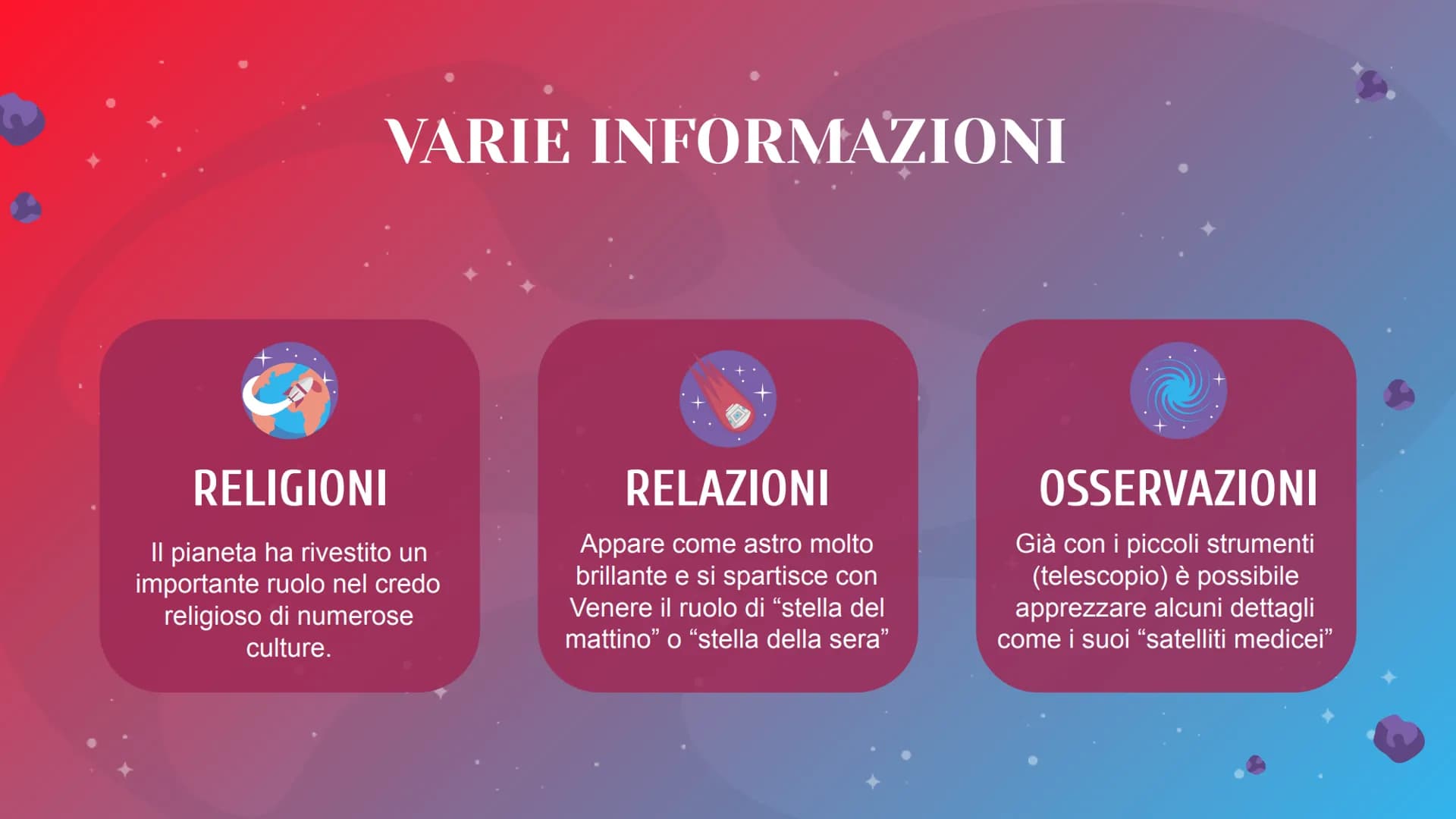 GIOVE
Il più grande pianeta del Sistema solare
Presentazione a cura di:
MATILDE VENTURI IIIG Giove è il quinto pianeta del sistema solare in