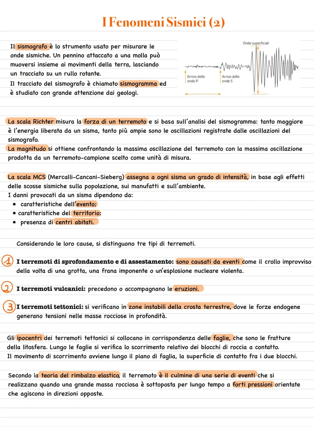 I Fenomeni Sismici
Un terremoto è un'improvvisa e rapida vibrazione del terreno, causata dal rilascio di una grande
quantità di energia mecc