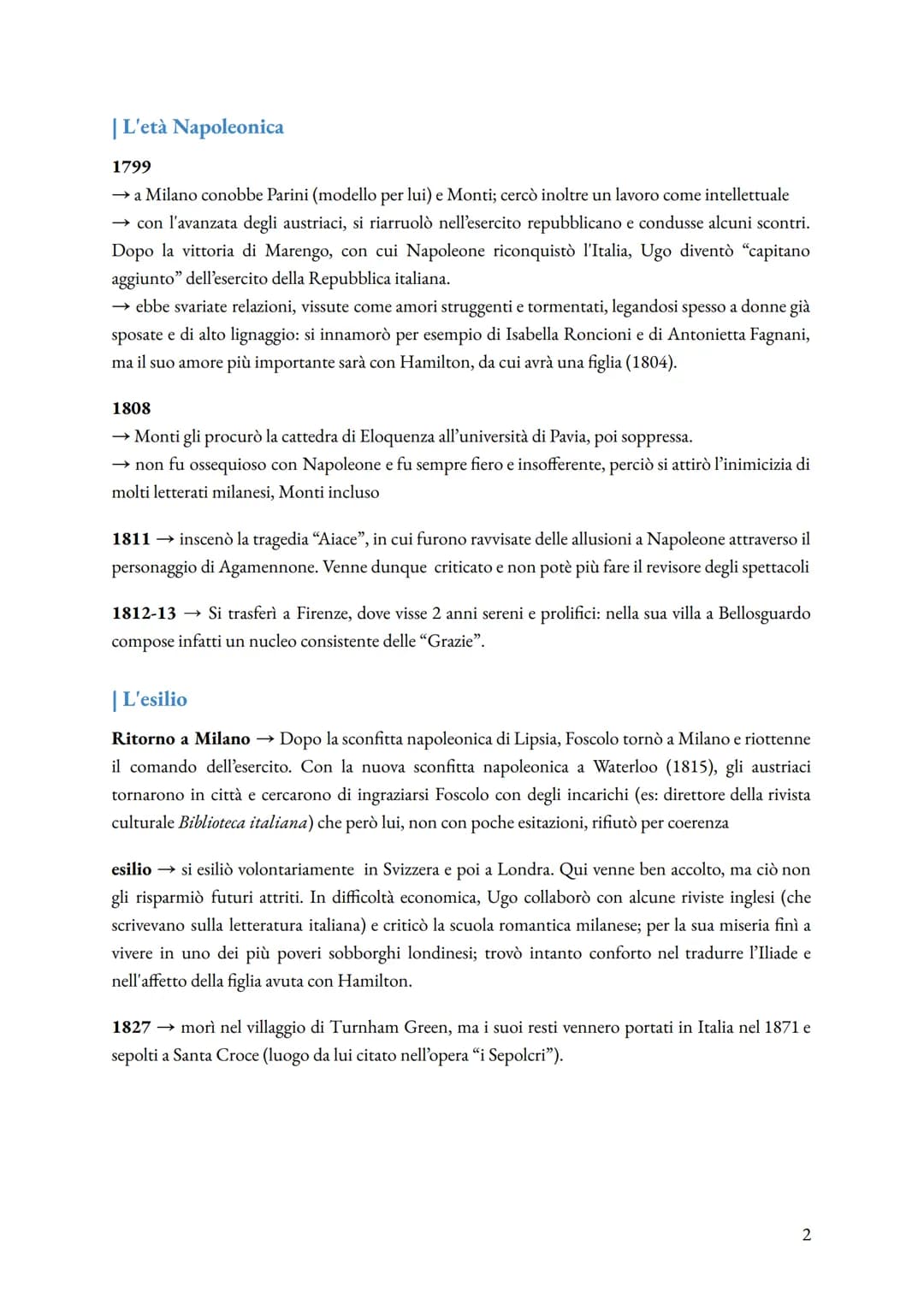 Ugo Foscolo
| Gli anni giovanili e la delusione napoleonica
1778 → Niccolò Foscolo nacque a Zante (una delle Ionie, sottoposta alla repubbli