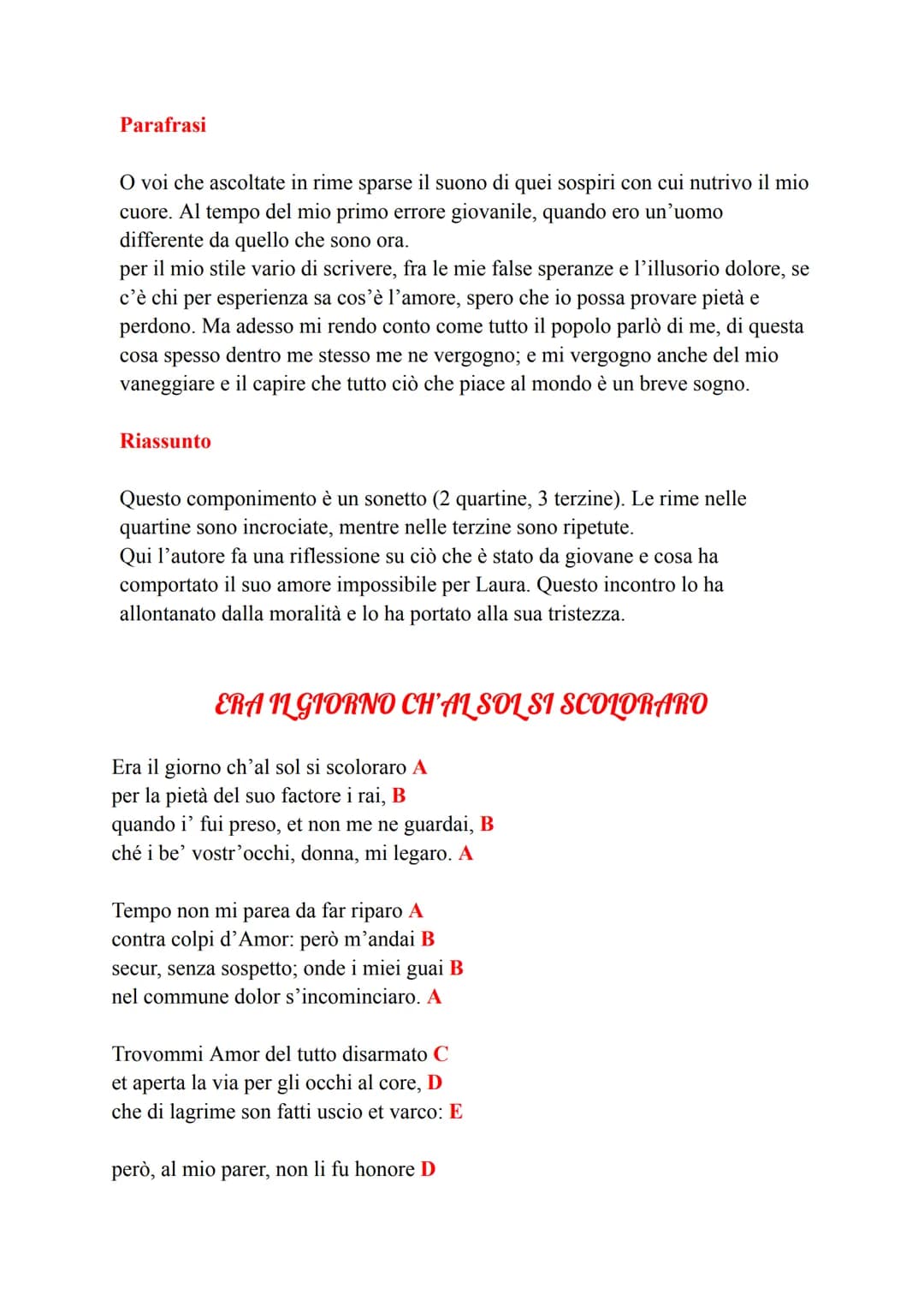 Nasce nel 1304
X Muore nel 1374
→ Arezzo
VITA:
PETRARCA
• Petrarca nasce da genitori fiorentini.
• Apparteneva alla fazione dei Guelfi Bianc