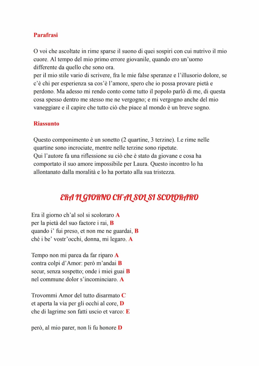 Nasce nel 1304
X Muore nel 1374
→ Arezzo
VITA:
PETRARCA
• Petrarca nasce da genitori fiorentini.
• Apparteneva alla fazione dei Guelfi Bianc