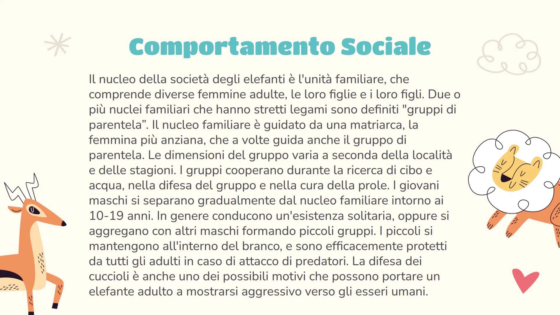 Scienze
L'elefante
Luce Joan Ruffato 2ªE Indice
01
Descrizione
Le nozioni essenziali
03
Comportamento
Il suo comportamento
sociale e animale