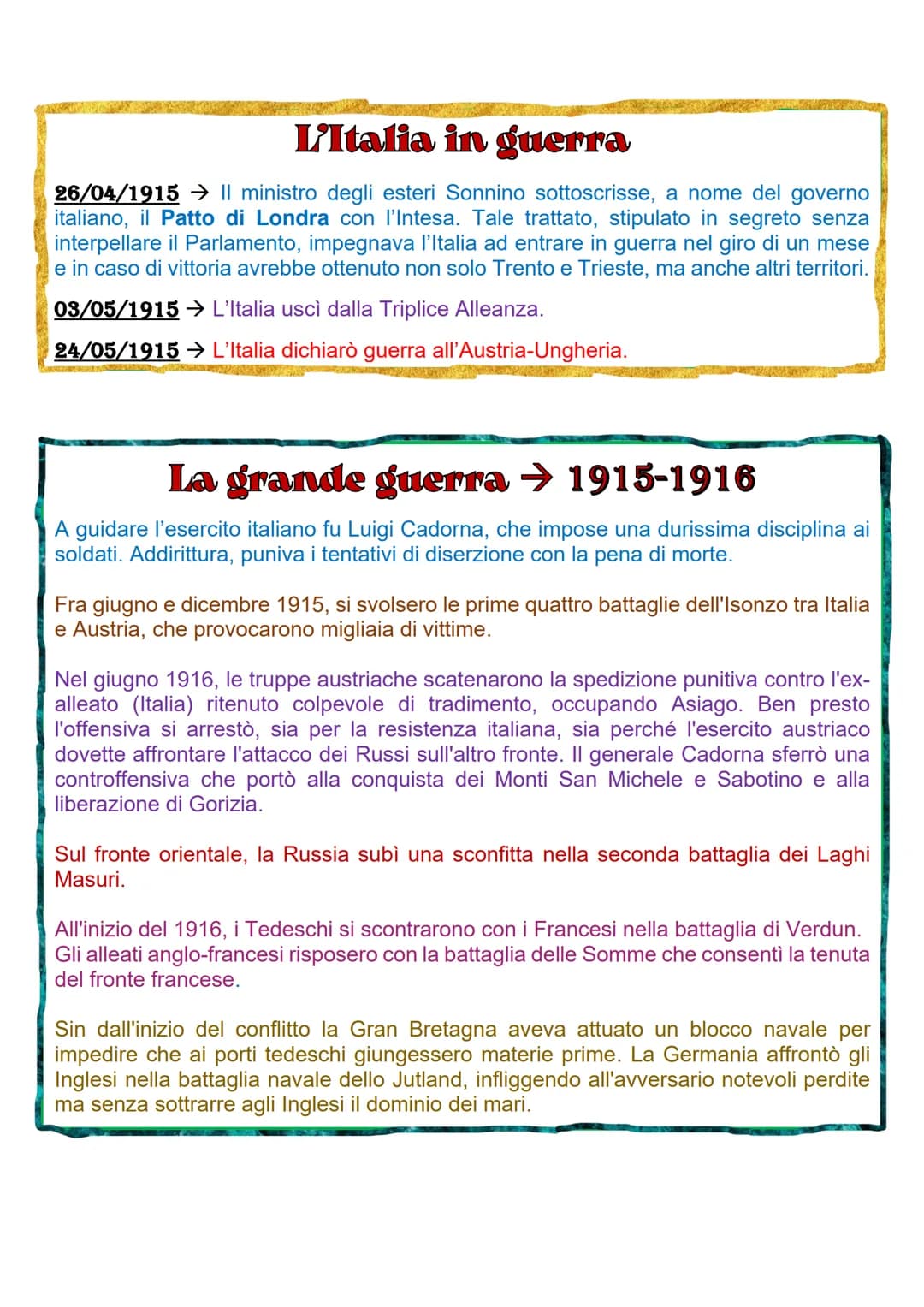 
<p>La prima guerra mondiale è stata un conflitto globale che coinvolse molte nazioni dal 1914 al 1918. Le cause del conflitto possono esser