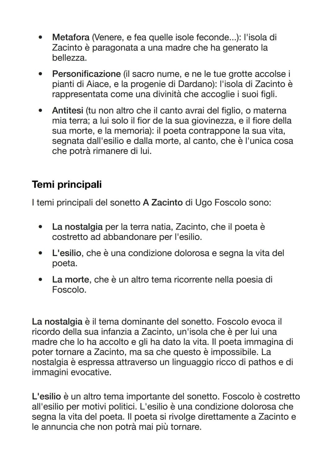 A Zacinto
Né più mai toccherò le sacre sponde
ove il mio corpo fanciulletto giacque,
Zacinto mia, che te specchi nell'onde
del greco mar da 