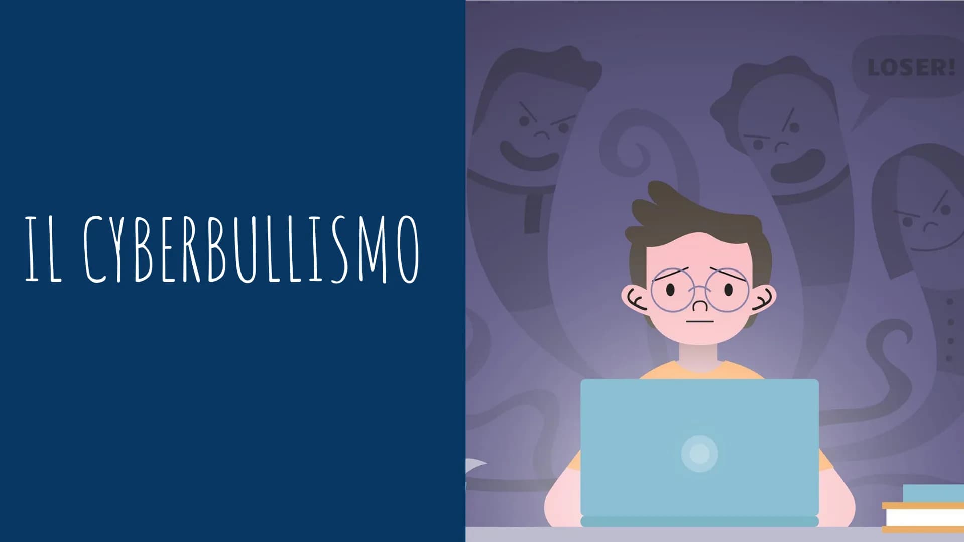 IL CYBERBULLISMO
Q
LOSER!
S COS'È IL CYBERBULLISMO?
il cyberbullismo è una forma di
bullismo condotto attraverso
strumenti telematici (messa